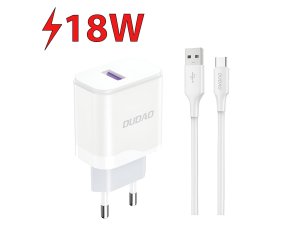 Ładowarka sieciowa DUDAO A20EU 18W Biały + Kabel USB - USB-C