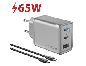 Ładowarka sieciowa ECOFLOW Rapid 65W Srebrny