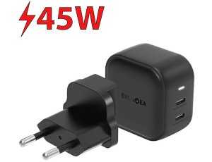 Ładowarka sieciowa ENERGEA Travelite GAN45 45W Czarny