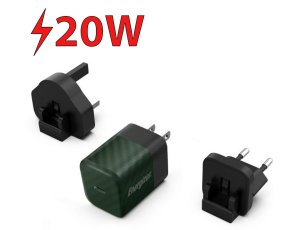 Ładowarka sieciowa ENERGIZER Ultimate Multiplug GaN 20W PD Zielony