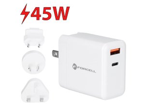 Ładowarka sieciowa FORCELL 3w1 45W Biały