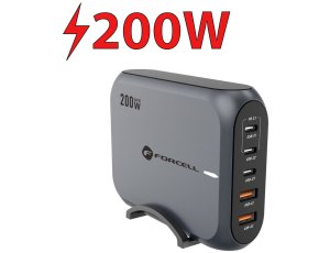 Ładowarka sieciowa FORCELL VT-51 200W Szary