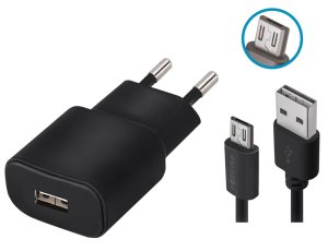 Ładowarka sieciowa FOREVER TC-01 10W Czarny + kabel micro USB