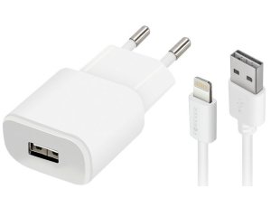 Ładowarka sieciowa FOREVER TC-01 5W Biały + Kabel lightning
