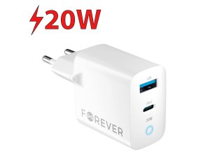 Ładowarka sieciowa FOREVER TC-06-20AC 20W Biały