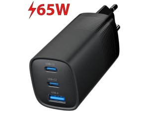 Ładowarka sieciowa GEMBIRD TA-UC-PDQC65-01-BK 65W Czarny