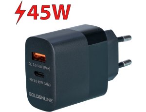 Ładowarka sieciowa GÖTZE & JENSEN Golden Line WC845K 45W Czarny