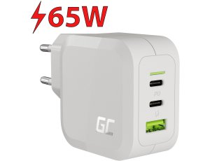 Ładowarka sieciowa GREENCELL CHARGC08 PowerGaN 65W Biały