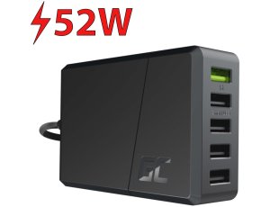 Ładowarka sieciowa GREENCELL ChargeSource 5 52W Czarny