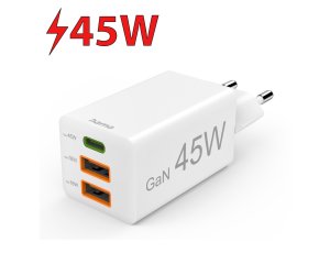 Ładowarka sieciowa HAMA Mini 201995 GaN PD/Qualcomm® 45W Biały
