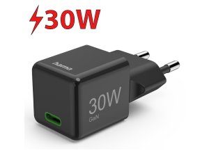 Ładowarka sieciowa HAMA SuperMini GaN PD/QC 30W Czarny