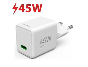 Ładowarka sieciowa HAMA Supermini GaN PD/QC 45W Biały