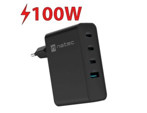 Ładowarka sieciowa NATEC Ribera 100W GaN Czarny