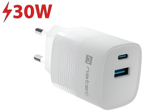 Ładowarka sieciowa NATEC Ribera GaN 30W Biały