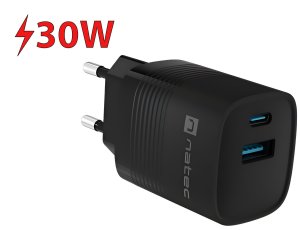 Ładowarka sieciowa NATEC Ribera GaN 30W Czarny