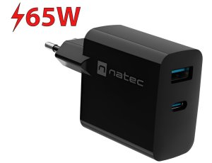Ładowarka sieciowa NATEC Ribera GaN 65W Czarny