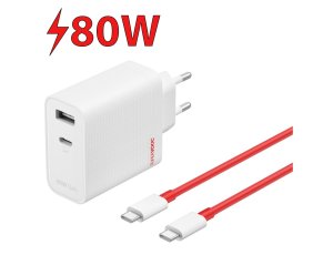 Ładowarka sieciowa ONEPLUS SuperVOOC GaN 80W Biały + Kabel USB-C - USB-C