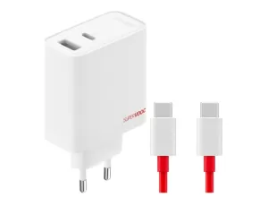 Ładowarka sieciowa ONEPLUS SuperVOOC GaN 80W Biały + Kabel USB-C - USB-C