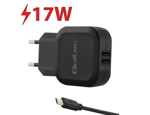 Ładowarka sieciowa QOLTEC 50187 17W Czarny