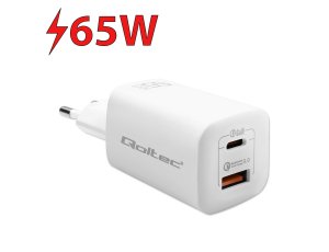 Ładowarka sieciowa QOLTEC Gan Ultra 65W Biały