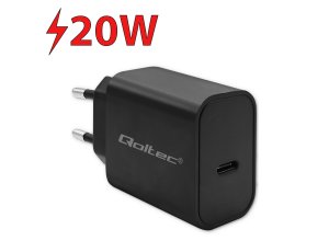 Ładowarka sieciowa QOLTEC Super Quick PD 20W Czarny