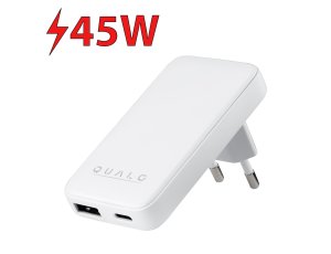 Ładowarka sieciowa QUALO GaNultra 45W Biały