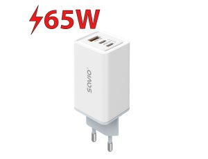 Ładowarka sieciowa SAVIO LA-07 GaN 65W Biały