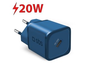 Ładowarka sieciowa SBS Nano GaN 20W Niebieski