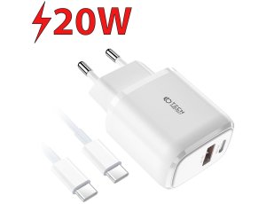 Ładowarka sieciowa TECH-PROTECT C20W PD20W/QC3.0 Biały