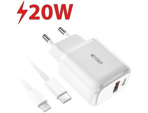 Ładowarka sieciowa TECH-PROTECT C20W PD20W/QC3.0 Biały