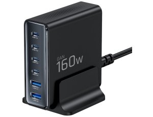 Ładowarka sieciowa TECH-PROTECT DC160W-GaN PD QC3.0 160W Czarny