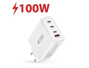 Ładowarka sieciowa TECH-PROTECT GaN 100W Biały