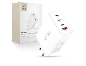 Ładowarka sieciowa TECH-PROTECT NC240W-GAN 4-Port PD 240W/QC3.0 Biały