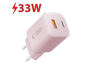 Ładowarka sieciowa TECH-PROTECT NCM33 PD33W/QC3.0 Jasnoróżowy