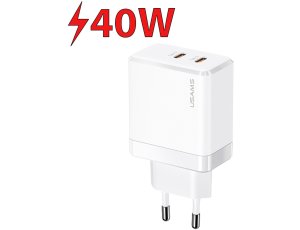 Ładowarka sieciowa USAMS T54 CC172TC02 (US-CC172) PD 40W Biały