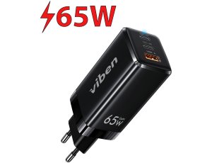 Ładowarka sieciowa VIBEN GaN 65W Czarny