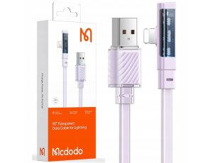 Mcdodo Kabel Kątowy USB Lightning Płaski 36W Do iPhone 13 14 Fioletowy 2M