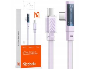 Mcdodo Kabel USB-C Kątowy Szybkie Ładowanie USB Typ C 3A 65W Fioletowy 1M