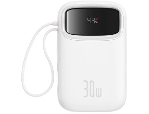 Powerbank BASEUS Qpow 2 10000mAh 30W Biały + Kable USB-C