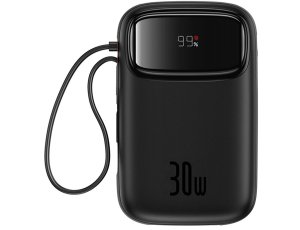 Powerbank BASEUS Qpow 2 10000mAh 30W Czarny + Kable USB-C