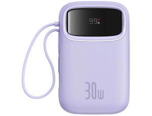 Powerbank BASEUS Qpow 2 10000mAh 30W Fioletowy + Kable USB-C