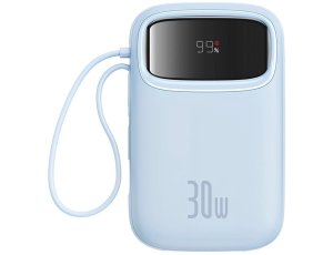 Powerbank BASEUS Qpow 2 10000mAh 30W Niebieski + Kable USB-C