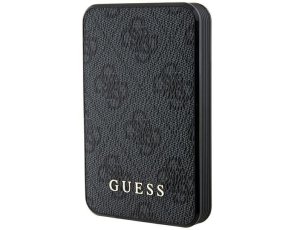 Powerbank GUESS 4G Leather Metal Logo 5000 mAh 15W Czarny