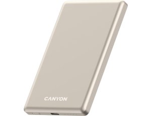 Powerbank indukcyjny CANYON OnPower 505 5000 mAh 20W Beżowy + Kabel USB-C - USB-C