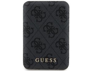Powerbank indukcyjny GUESS 4G Leather Metal Logo 5000 mAh 15W Czarny