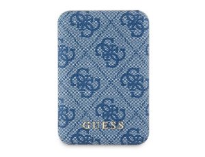 Powerbank indukcyjny GUESS 4G Leather Metal Logo 5000 mAh 15W Niebieski