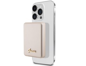 Powerbank indukcyjny GUESS Metal Script Logo MagSafe 5000 mAh 15W Złoty