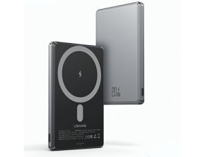Powerbank indukcyjny USAMS US-CD220 Fast Charge 20W 5000mAh Ciemnoszary