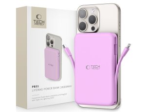 Powerbank TECH-PROTECT PB31 LifeMag MagSafe 10000 mAh Różowy