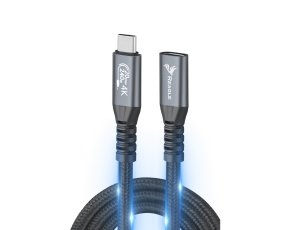 Przedłużacz REAGLE USB-C 3.2 1m kabel 240W 20 Gb/s 4K 144Hz Thunderbolt Czarny